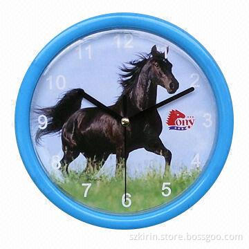 Plastic Case Quartz Movement Wall Clock, Powered by 1pc AA Batteries (Not Included), Diameter of 8"